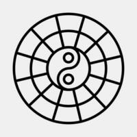 Icon yin yang symbol. Chinese Zodiac elements. Icons in line style. Good for prints, posters, logo, advertisement, decoration,infographics, etc. vector