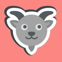 Sticker goat face. Chinese Zodiac elements. Good for prints, posters, logo, advertisement, decoration,infographics, etc. vector