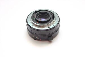 Power telecon lens, a lens used to extend the focal length of a camera. photo