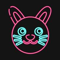 Icon bunny face. Chinese Zodiac elements. Icons in neon style. Good for prints, posters, logo, advertisement, decoration,infographics, etc. vector