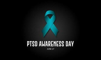 National PTSD Awareness Day June 27 Background Vector Illustration