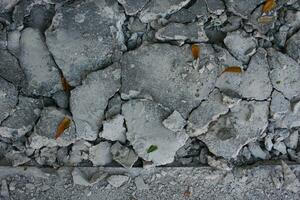 Cracked concrete wall as a background, closeup of photo. photo