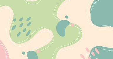 Abstract background various shapes and doodle objects pastel color vector