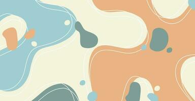 Abstract background various shapes and doodle objects pastel color vector