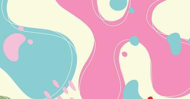 Abstract background various shapes and doodle objects pastel color vector