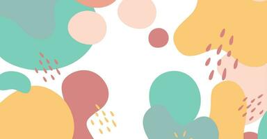 Abstract background various shapes and doodle objects pastel color vector