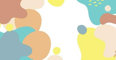 Abstract background various shapes and doodle objects pastel color vector