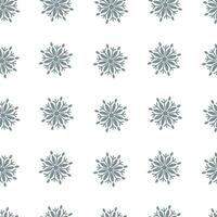 Seamless winter pattern. Isolated gray snowflakes. Christmas decor, background, wrapping paper vector