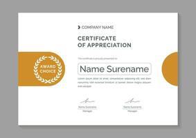 modern certificate of appreciation template design vector