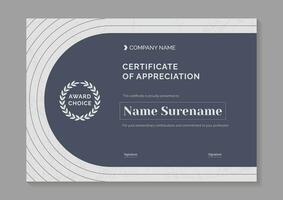 modern certificate of appreciation template design vector