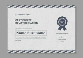 modern certificate of appreciation template design vector