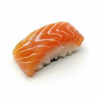 AI generated A sushi salmon on white background. AI Generated photo