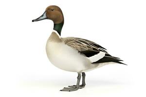 AI generated Northern pintail isolated on white background. AI Generated. photo