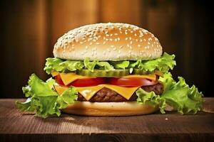 AI generated Best Hamburger Ever.  AI Generated photo