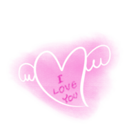 de roze hart PNG beeld voor liefde of Valentijnsdag dag concept.