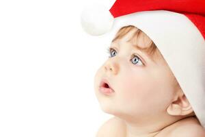 hermosa Papa Noel bebé chico foto