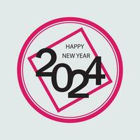 Happy New Year 2024 text design vector