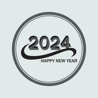 contento nuevo año 2024 texto diseño vector