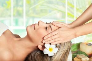 Woman on the facial massage photo