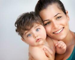 Mother and baby portrait photo