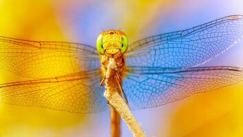Beautiful dragonfly portrait photo
