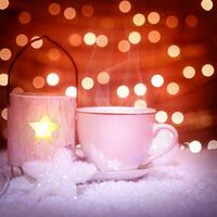 Hot chocolate in Christmas still life photo