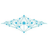 Polygonal Space Background with Connecting Dots and Lines vector