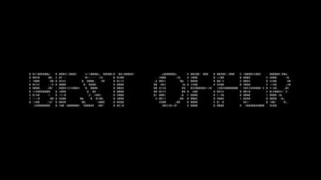 Best offer ascii animation on black background. Ascii art code symbols with shining and glittering sparkles effect backdrop. Attractive attention promo. video