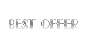 Best offer ascii animation on white background. Ascii art code symbols with shining and glittering sparkles effect backdrop. Attractive attention promo. video