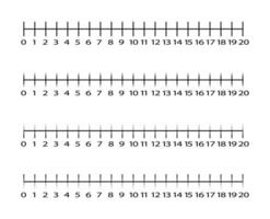 Representing integers on a number line vector. vector