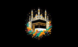 kaaba splash vector illustration flat design