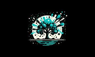 tree colorful splash vector illustration flat design