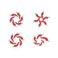 Red hot natural chili icon vector Illustration