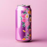 AI generated Aluminum can on isolated background, colored can - AI generated image photo