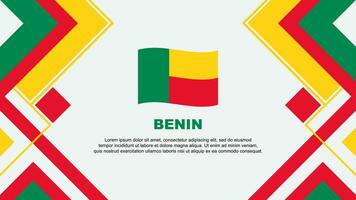 Benin Flag Abstract Background Design Template. Benin Independence Day Banner Wallpaper Vector Illustration. Benin Banner