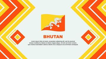 Bhutan Flag Abstract Background Design Template. Bhutan Independence Day Banner Wallpaper Vector Illustration. Bhutan Design