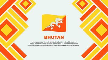 Bhutan Flag Abstract Background Design Template. Bhutan Independence Day Banner Wallpaper Vector Illustration. Bhutan