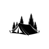 camping tent silhouette vector