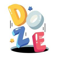 Trendy Doze Word vector