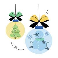 Trendy Christmas Ornaments vector