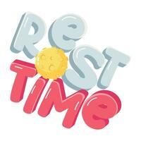 Trendy Rest Time vector