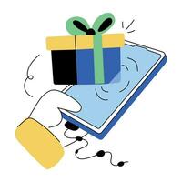 Trendy Gift Delivery vector