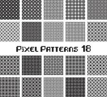 Abstract seamless pattern in pixel style. Set geometric design background. vector