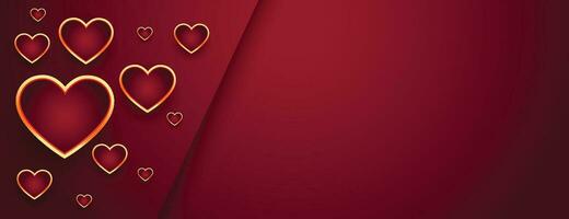 Valentines day calligraphic greeting in heart shaped golden frame on a red fluid waves background. vector