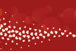 san valentin día caligráfico saludo en corazón conformado dorado marco en un rojo fluido olas antecedentes. vector