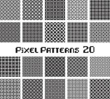 Abstract seamless pattern in pixel style. Set geometric design background. vector