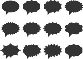 Set talk bubbles speech vector. Blank empty bubble icon design elements. Chat on line symbol template. Collection dialogue balloon stickers silhouette. vector