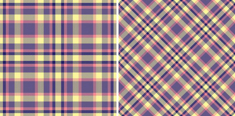 Texture check fabric of seamless background tartan with a pattern plaid vector textile.