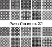 Abstract seamless pattern in pixel style. Set geometric design background. vector