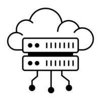 Web Hosting and Database Line Icon vector